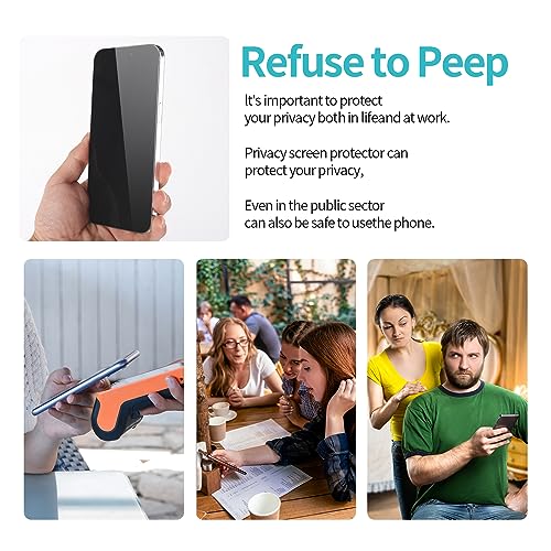 PEHAEL for iPhone 15 Pro Privacy Screen Protector+Camera Lens Protector