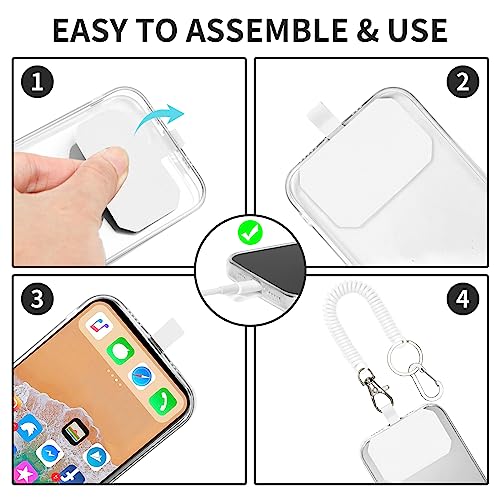 HOTEMIA Phone Tether Lanyard Anti-Drop Outdoor Strap with Carabiner for Skiing, Hiking, Cycling, Fishing, Climbing - Fit iPhone and Most Cell Phones (Black+White) - color: Black+White
