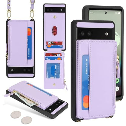 Cavor Compatible with Google Pixel 6a Case Wallet, Purple - color: Purple, size: Google Pixel 6a