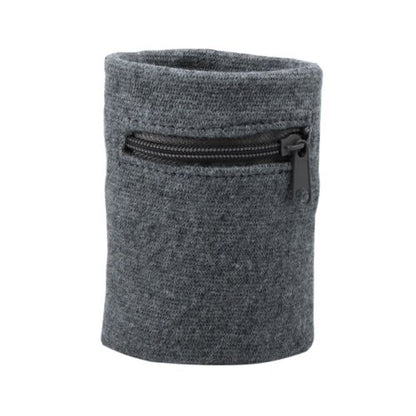 Suddora Zipper Wrist Pouch - Sweatband/Wristband Wallet for Keys, ID, Cards, Cash - color: Grey