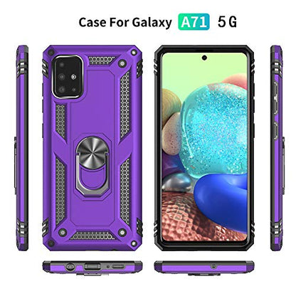 Samsung A71 5G Case, A71 5G Phone Case with Screen Protector, Military Grade Protective Cases with Ring for Samsung Galaxy A71 5G (Purple) - color: Samsung Galaxy A71 5G Case Purple