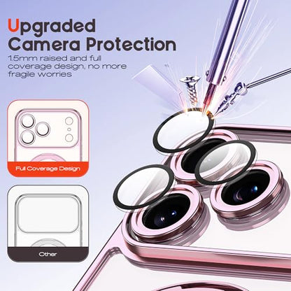 for Plating iPhone 17 Pro Max Case with Magnetic Stand,Rose Gold - color: Rose Gold, size: iPhone 17 Pro Max