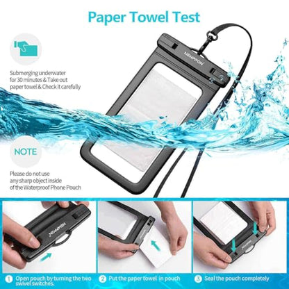 4 Pack 8.5“ Waterproof Cell Phone Pouch - Underwater Dry Bag Case Lanyard -Water Proof Clear Holder Protector for iPhone 17 16 Pro Max Plus Air Samsung Galaxy S25 Ultra Note for Beach Swimming - color: Black+Blue+Green+Pink