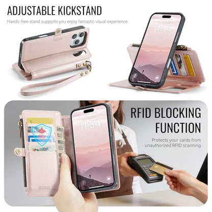 for iPhone 17 Pro - Phone Case Wallet Magnetic, Champagne Gold - color: Champagne Gold, size: iPhone 17 Pro