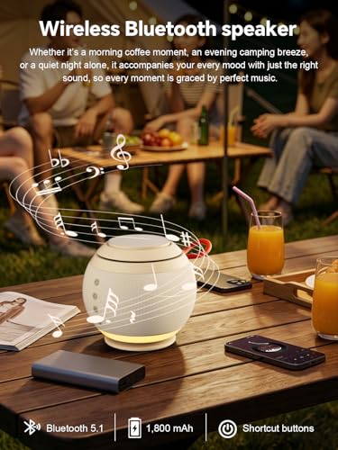 Bluetooth Speaker with Wireless Charging Stand, Brown - color: Brown