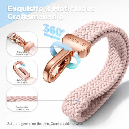 SURPHY Elastic Phone Wrist Strap, Phone Lanyard, Key Chain Lanyards - color: Pink