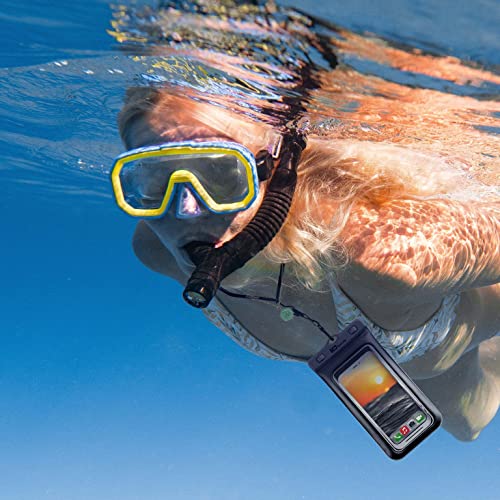 H2ODYSSEY Waterproof Phone Case and Lanyard - Excellent Waterproof Protection - Floats in The Water -Lanyard for Beach Kayak Travel - Universal Size - Black - color: Black