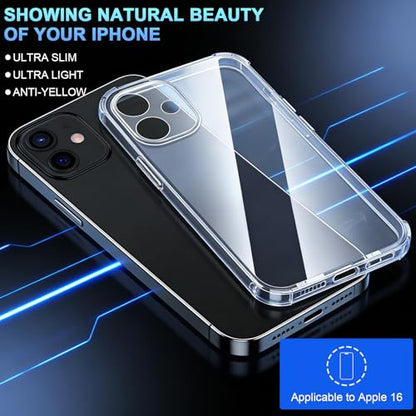 Crystal Clear Case, Transparent Shockproof Protective Phone Case Soft Silicone Slim Cover with Camera Protection - color: Transparent, size: 16
