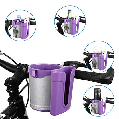 Accmor 3-in-1 Bike Cup Holder with Cell Phone Keys Holder, Bike Water Bottle Holders, Universal Bar Drink Cup Can Holder for Bicycles, Motorcycles, Scooters, Grey Purple - color: Grey Purple