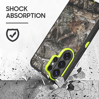Compatible for Samsung S26 Ultra Rugged Case with Belt Clip Holster & Built-in Screen Protector, Heavy-Duty Full-Body Shockproof Cover, Military-Grade Protective Case (Camo Green) - color: Camo Green