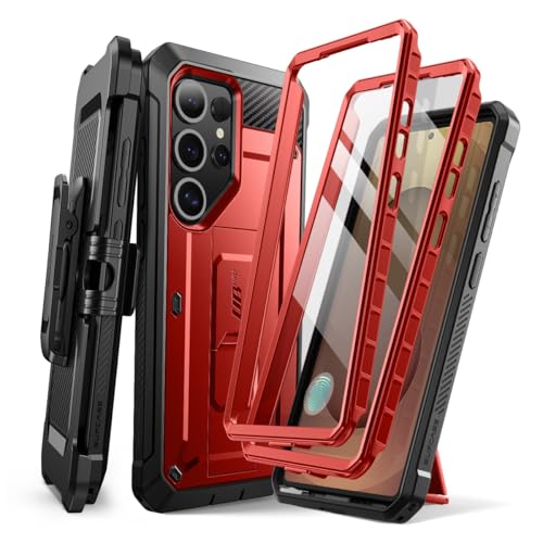 SUPCASE for Samsung Galaxy S25 Ultra Case with Stand (Unicorn Beetle Pro), [2 Front Frames] [Built-in Screen Protector & Belt-Clip] Military-Grade Protection Phone Case for S25 Ultra 6.9 Inch, Ruddy - color: Ruddy, size: S25 Ultra