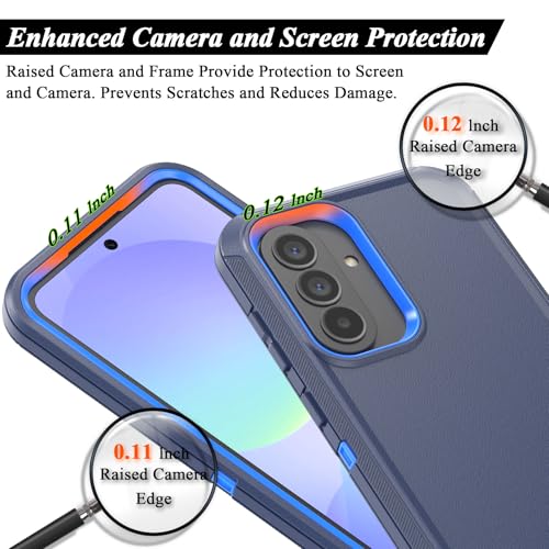 Compatible with Samsung Galaxy A37 Case, with Belt Clip Holster Heavy Duty Rugged Shockproof Full Body Protection Kickstand Cover for Samsung Galaxy A37 Phone (Blue) - color: Blue