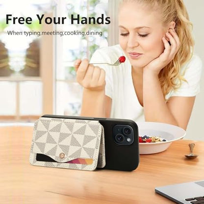 M-Plateau Phone Wallet Stick on for Cases, Sticky Wallet for Back of Phone - color: off White
