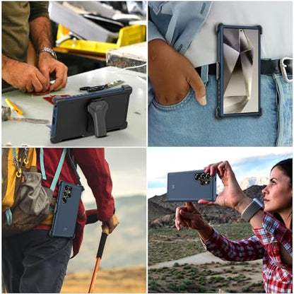 M MYBAT PRO for Samsung Galaxy S24 Ultra Case with 360° Rotating Stand - color: Blue, size: Samsung Galaxy S24 Ultra