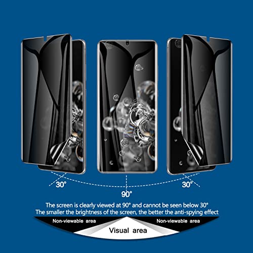 LYWHL 2 Pack for Samsung Galaxy S20 Ultra Privacy Screen Protector, [Support Fingerprint ID] Anti-Spy Full Adhesive Flexible Film for Galaxy S20 Ultra 6.9" - Black - size: Samsung Galaxy S20 Ultra