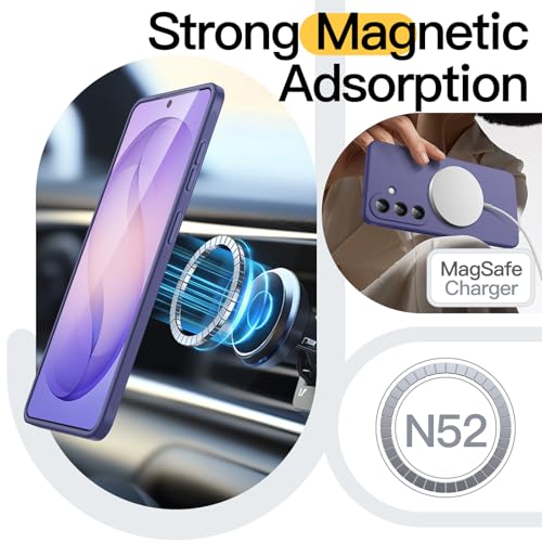 JETech Slim Magnetic Case for Samsung Galaxy S26, Anti-Slip, Cobalt Violet | Compatible with MagSafe, Full Camera Lens Protection, Soft TPU Cover, Shockproof - color: Cobalt Violet, size: Galaxy S26