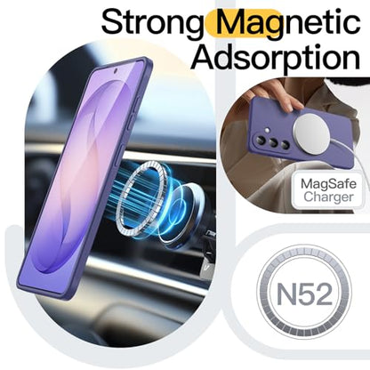 JETech Slim Magnetic Case for Samsung Galaxy S26, Anti-Slip, Cobalt Violet | Compatible with MagSafe, Full Camera Lens Protection, Soft TPU Cover, Shockproof - color: Cobalt Violet, size: Galaxy S26