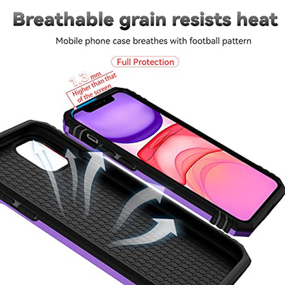 for iPhone 11 Pro Case with Camera Lens Cover HD Screen Protector, Dual Layer Military Grade Drop Protection Magnetic Ring Holder Kickstand Protective Phone Case for iPhone 11 Pro 5.8 inch (Purple) - color: Purple with camera cover Military-Grade 2nd gen