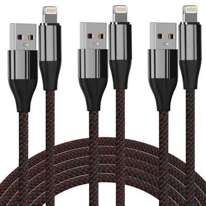 Short iPhone Charger [MFi Certified], 3 Pack 1 feet Short Lightning Cable & Data Sync Fast 1 Foot iPhone Cord Compatible with iPhone Xs max/xr/x/8/8 Plus/7/7 Plus/6/6s Plus/5s/5,iPad (Black)