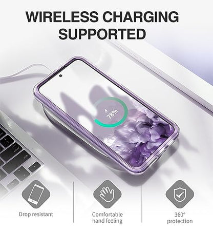 SURITCH for Samsung Galaxy S23 Plus Case, [Built-in Screen Protector] [Dual-Layer Protection ] Full Protection Shockproof Rugged Bumper Phone Cover for Samsung S23 Plus 6.6 Inch - Pure Purple - color: Pure Purple