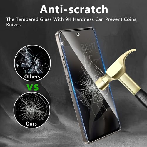 3 Pack Privacy Screen Protector Designed for Motorola Moto G 5G 2026 / Moto G Play 2026 / Moto G Power 2026,Full Coverage Anti-Spy Tempered Glass Film,9H Hardness,Anti-Fingerprint,Bubble Free - size: Moto G Power 2026 FK3