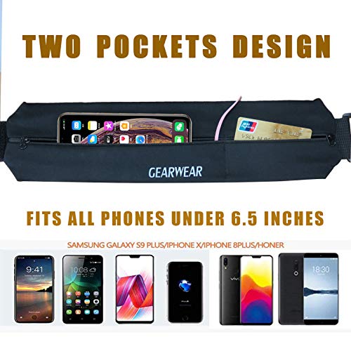 Running Belt | Runner Fanny Pack for Women and Men | Adjustble Waist Band Pack for Storage Phone - color: Pink /26"-43"