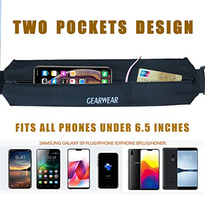 Running Belt | Runner Fanny Pack for Women and Men | Adjustble Waist Band Pack for Storage Phone - color: Pink /26"-43"