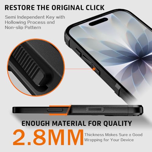 Rugged Shield Case for iPhone 17 (6.3") Compatible with MagSafe, 8ft Military Drop Proof, Wear Resistant Tactical Cover, Dark Black - color: Dark Black-M, size: iPhone 17