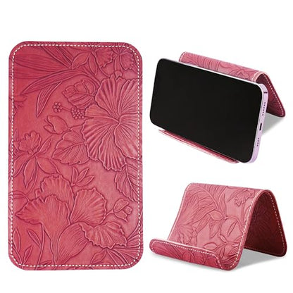 Airplane Travel Essentials for Flying Flex Flap Cell Phone Holder & Flexible Tablet Stand for Desk, Bed, Treadmill, Home & in-Flight Airplane Travel Accessories(1-Carved Red) - color: 1-Carved Red