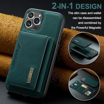 Leather Wallet Phone Cases Compatible with iPhone 15 Pro Max Case with Card Holder Men 6.7'' 2 in 1 Detachable Back Cover (Green, IP 15 Pro Max) - color: Green, size: IP 15 Pro Max