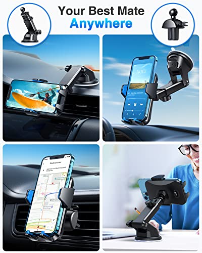 VANMASS【85+LBS Strongest Suction & Military-Grade Ultimate Car Phone Mount - color: Light Blue