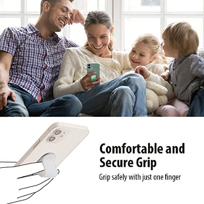 Momostick Flatstick, Cell Phone Finger Grip Strap Holder for Hand, Cell Phone Stand, New Slim Finger Loop Selfie Grip Compatible with Most Smartphones - Glitter White - color: Glitter White