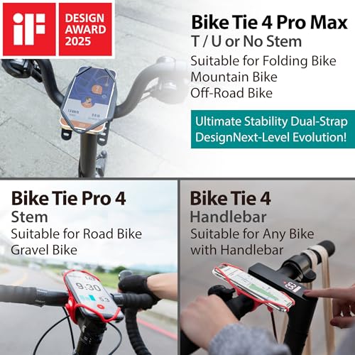 Bone Bike Tie 4 Pro Max, Bike Phone Mount for Stem & T/U-Shaped Handlebars - color: Black