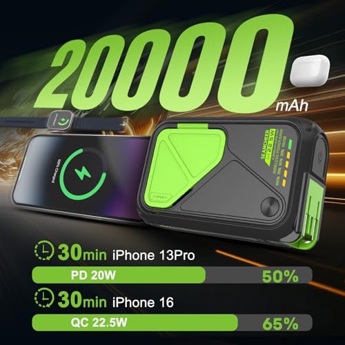 SEANCHEER P05 Portable Charger, Magnetic Power Bank Small PowerBank - color: Black2W