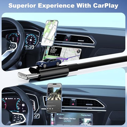 FOXSEA USB A to USB C Cable for iPhone 17/16/15 USB C Car CarPlay Cable - color: Black, size: 3FT