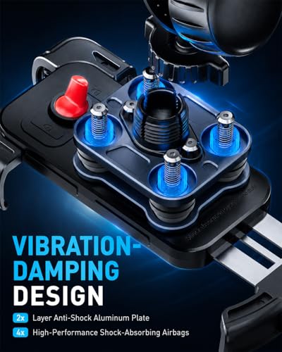 Hiboy Motorcycle Phone Mount Holder - Upgrade Vibration Dampener - 360° Rotatable Bicycle Phone Holder, Bike Scooter Handlebar Phone Clip for 5.1" - 6.8" Smartphones - style: Shock-absorbing