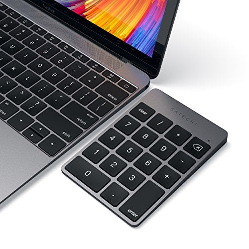 Satechi Slim Aluminum Bluetooth Keypad, 18-Key Number Pad, Space Gray - color: Space Gray, size: Micro USB