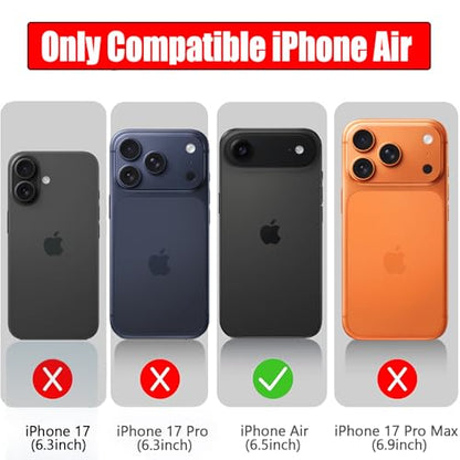 Battery Case for iPhone Air, Full Encircle 12000mAh High Capacity Rechargeable Portable Charger Case Extended Battery Pack for iPhone Air(6.5 inch) Wireless Charging Cover with Carplay-Black - size: iPhone Air (6.5 inch)