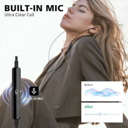 USB C Earbud for iPhone 18 Pro Max Duo 17 Air 16 Plus/iPad Black Gold - color: Black Gold