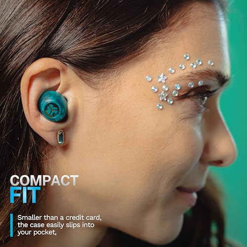 JLab Go Pop ANC True Wireless Earbuds with Dual Connect, Transparent Teal - color: Transparent Teal