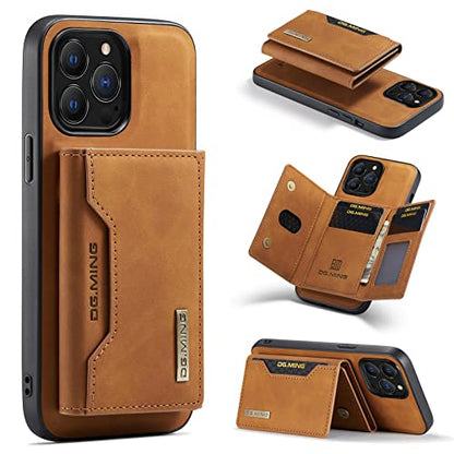 Leather Wallet Phone Cases Compatible with iPhone 14 Pro Max Case with Card Holder Men 6.7'' 2 in 1 Detachable Back Cover (Brown, IP 14 Pro Max) - color: Brown, size: IP 14 Pro Max