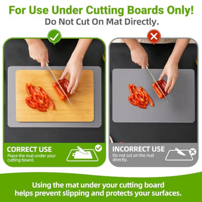 Translucent 10" x 15" Non-Slip Cutting Board Mat, Anti-Slip Cutting Board - color: Translucent