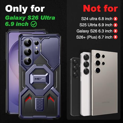 TONGATE Magnetic Stand for Samsung Galaxy S26 Ultra Case, Compatible with Magsafe, [Camera Cover & 2 Front Frames][Military Drop Protection] S26 Ultra Case Built-in Screen Protector & Belt Clip,Cobalt - color: Cobalt Violet