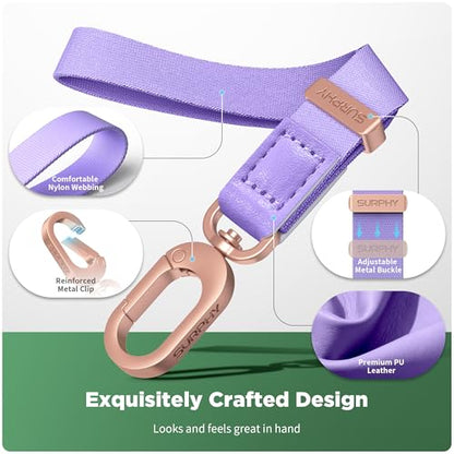 SURPHY Phone Wrist Strap, Keychain Wristlet, Wrist Lanyard with Tether Tab - color: Purple