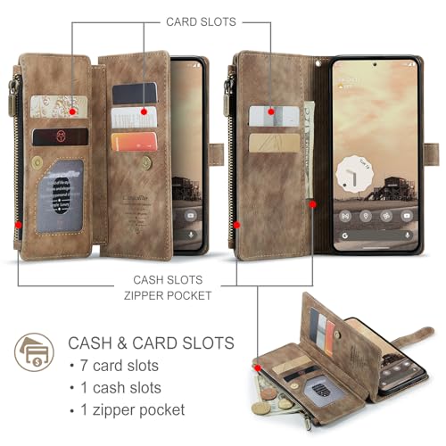 Google Pixel 10a 5G Wallet Case with Card Holder,Brown - color: Brown, size: Pixel 10a 6.3 Inch