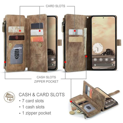 Google Pixel 10a 5G Wallet Case with Card Holder,Brown - color: Brown, size: Pixel 10a 6.3 Inch