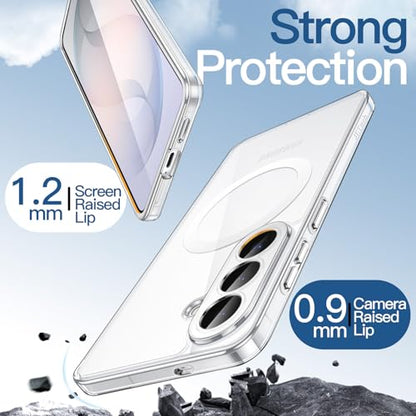 JETech Magnetic Case for Galaxy S26 Plus, Compatible with MagSafe, Clear | Full Camera Lens Protection, Shockproof Protective Phone Cover, Scratch Resistant Clear Back - color: Clear, size: Galaxy S26 Plus