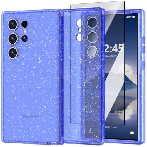 for Samsung Galaxy S24 Ultra Case,Glitter Clear Case S24 Ultra,Shockproof Bumper Protective Phone Cover,Designed for Samsung S24 Ultra 5G 6.8 inch(Blue Bling) - color: Blue Bling, size: for Galaxy S24 Ultra