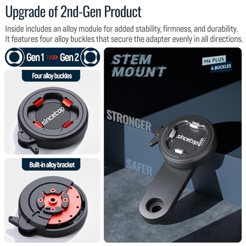Bike Phone Mount,Aluminum Gravel/MTB/Road EBike Stem Cap Holder,M6 Screw - color: 【2nd Gen】Stem Cap Mount-Black