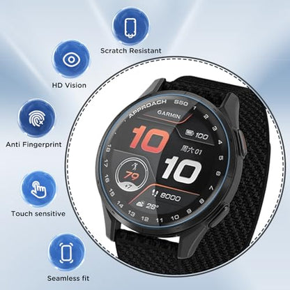 6 Pack Compatible for Garmin Approach S50 Screen Protector Clear, HD Ultra-Thin Flexible TPU [Not Glass] with Anti-scratch Protector for Garmin S50/S44 Watch Protective Film